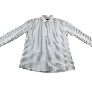Roar Shirt Mens XL Multicolor Striped Classic Fit Long Sleeve Collared Button-Up